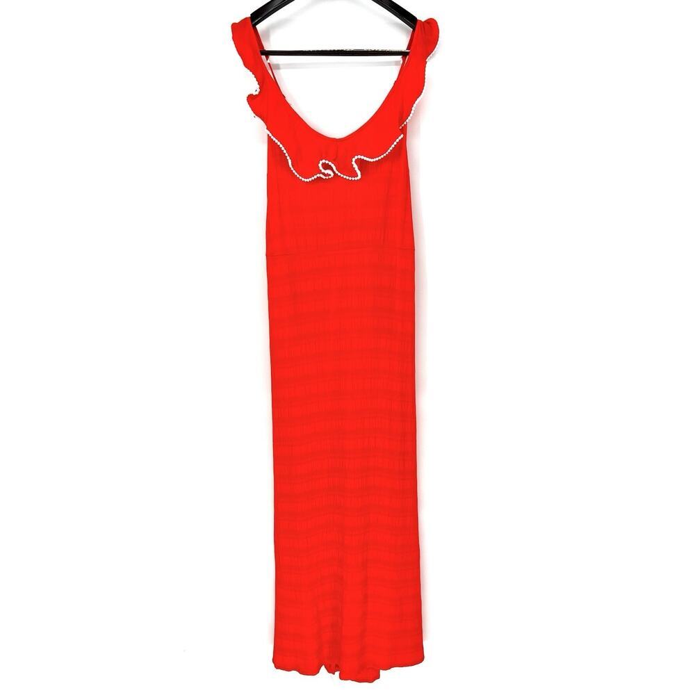 Cacique Orange Maxi Swim Suit Cover up Dress Sz 18/20 Colorful Boho Resort